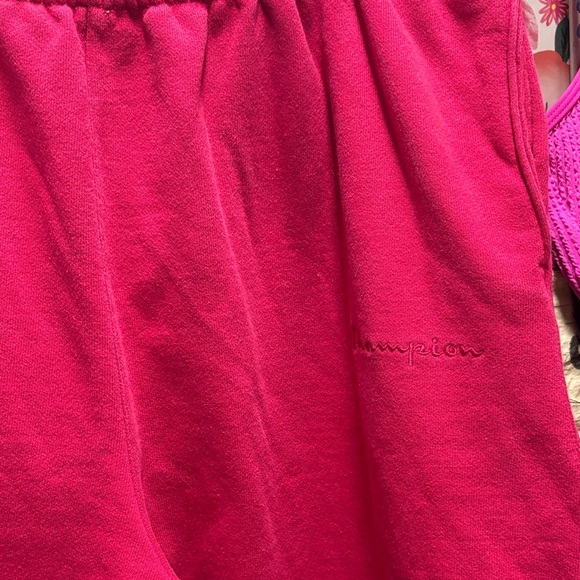 Champion Women Pink Track sweatpants full length +elastic waistband ribbed cuffs - Picture 9 of 11